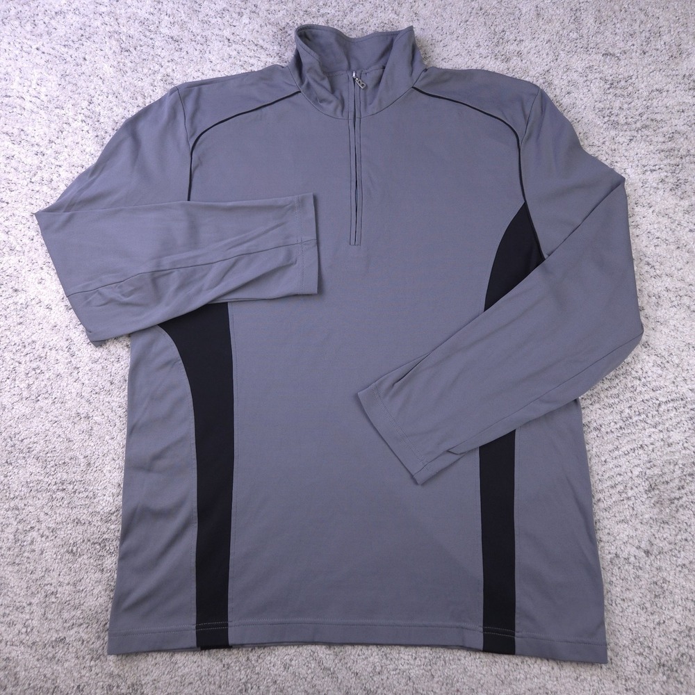 Bogner Pullover Sweater Mens 42 Large Quarter Zip Base Layer Logo Stretch Gray